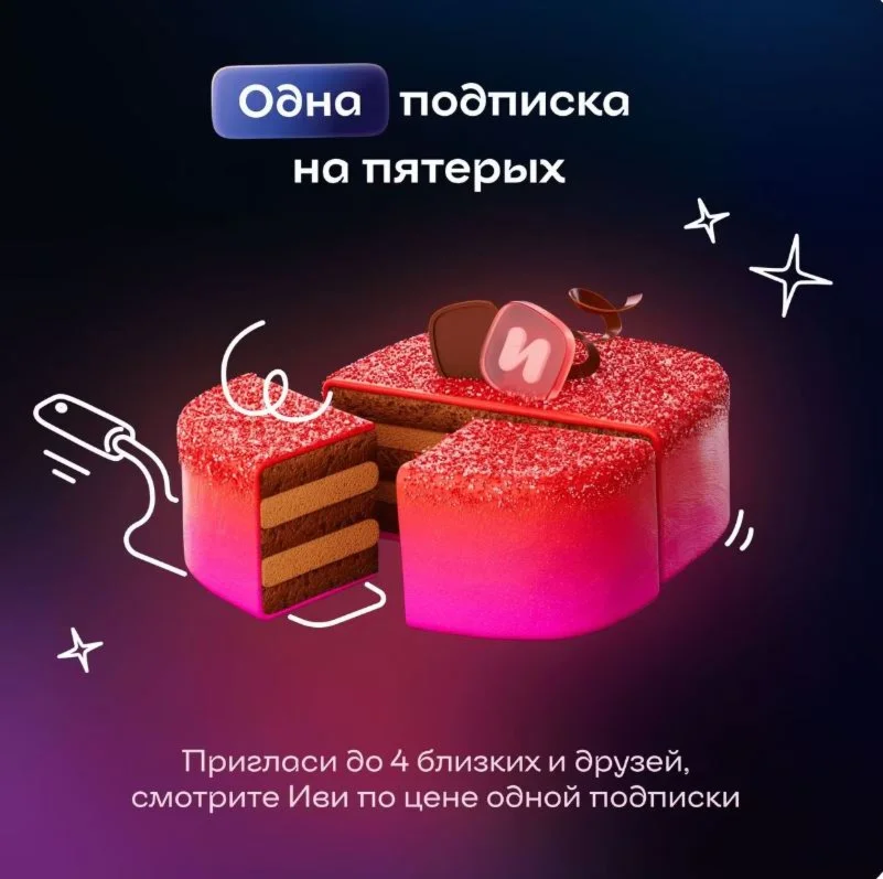 Подписка IVI (ИВИ) сроком на 12 месяцев КЛЮЧ