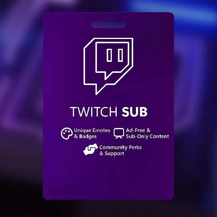 🟣 TWITCH SUB GIFT SUBSCRIPTION 👾 1-3-6 MONTHS SUBS 🎁