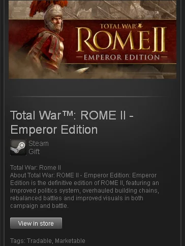 Total War ROME 2 Emperor Ed. - STEAM Gift - Region Free