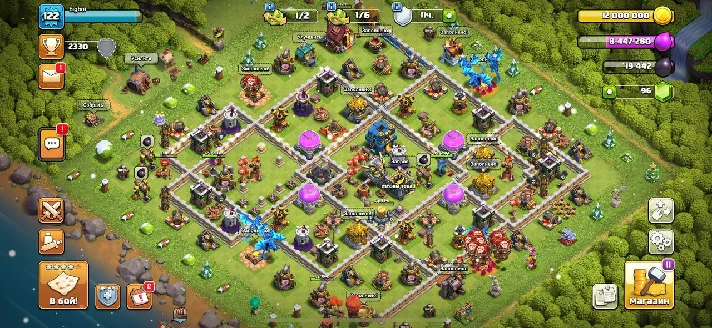 Clash Of Clans 12 TX, BH 7, 47/53/30/21/0, Description