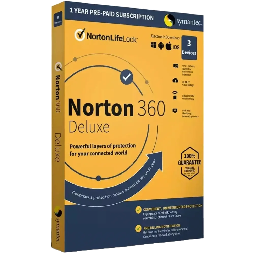 Norton 360 Deluxe  3 devices /  1 год  (Global)