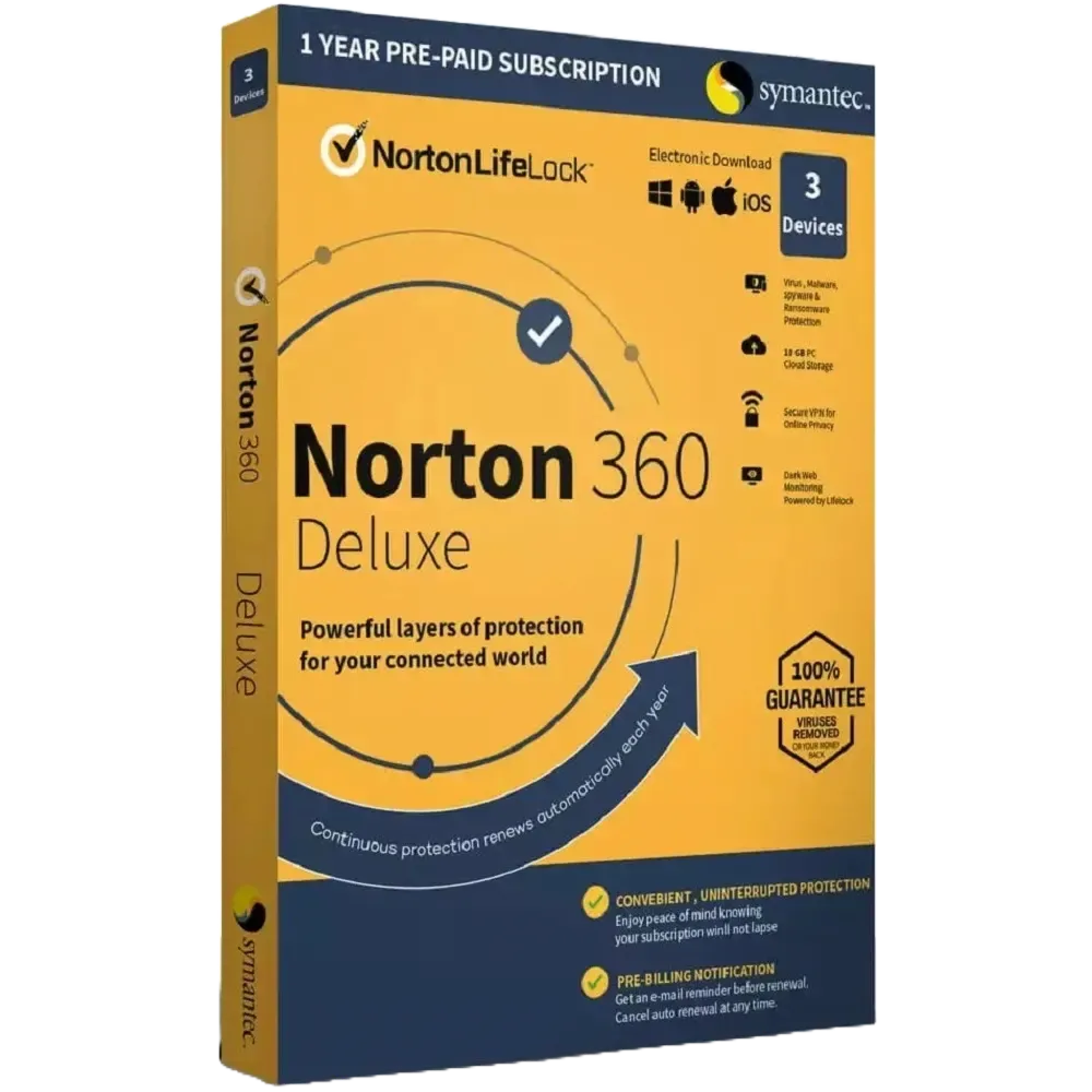 Norton 360 Deluxe  3 devices /  1 год  (Global)