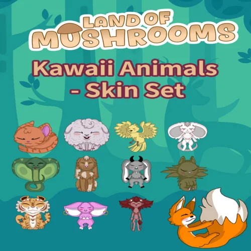  Kawaii Animals - Skin Set - Land of Mushrooms  EGS 