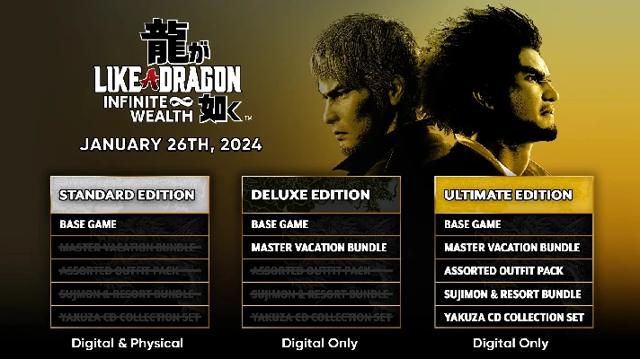 ✅Like a Dragon Infinite Wealth+Deluxe+Ultimate Edition