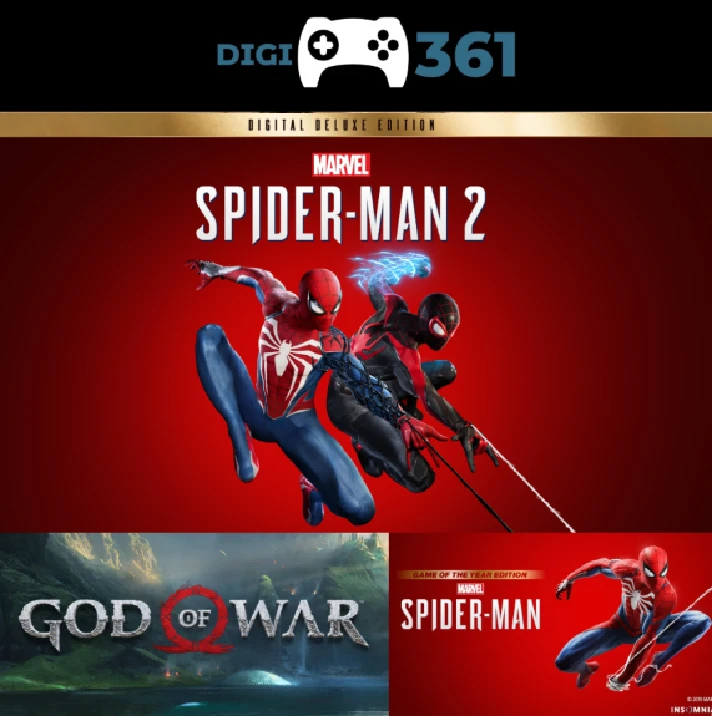 SPIDER-MAN 2 DELUXE + SPIDER-MAN 1 + GOW 🟢STEAM GLOBAL