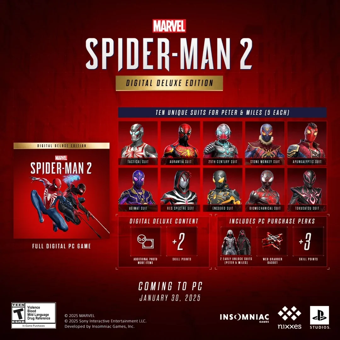 🎮 Marvel's Spider-Man 2 Digital Deluxe Edition Steam ⚡