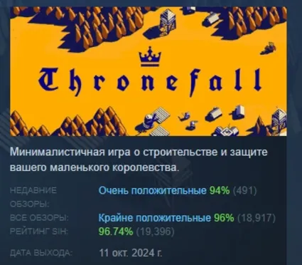 Thronefall АВТОДОСТАВКА STEAM РОССИЯ