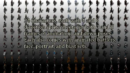 ⭐ RPG Maker VX Ace - High Fantasy Main Party Pack 1 Ste