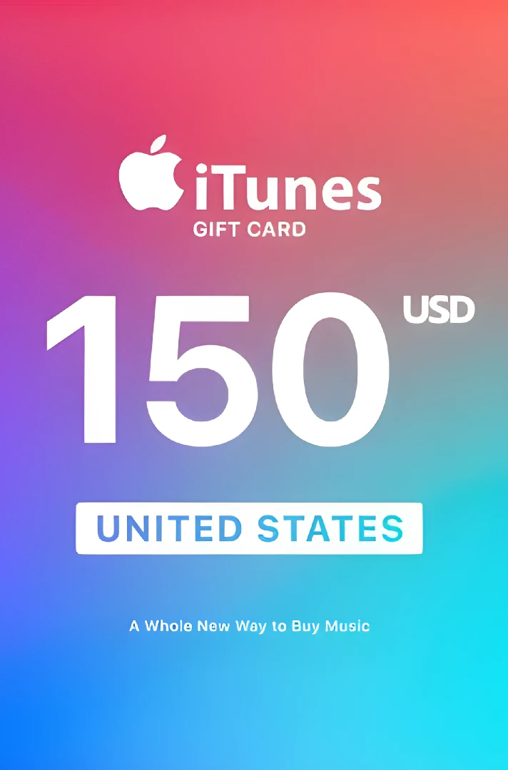 ⚡Apple iTunes Gift Card - 150$ 🇺🇸 ✅Cheaper🔥No Fees