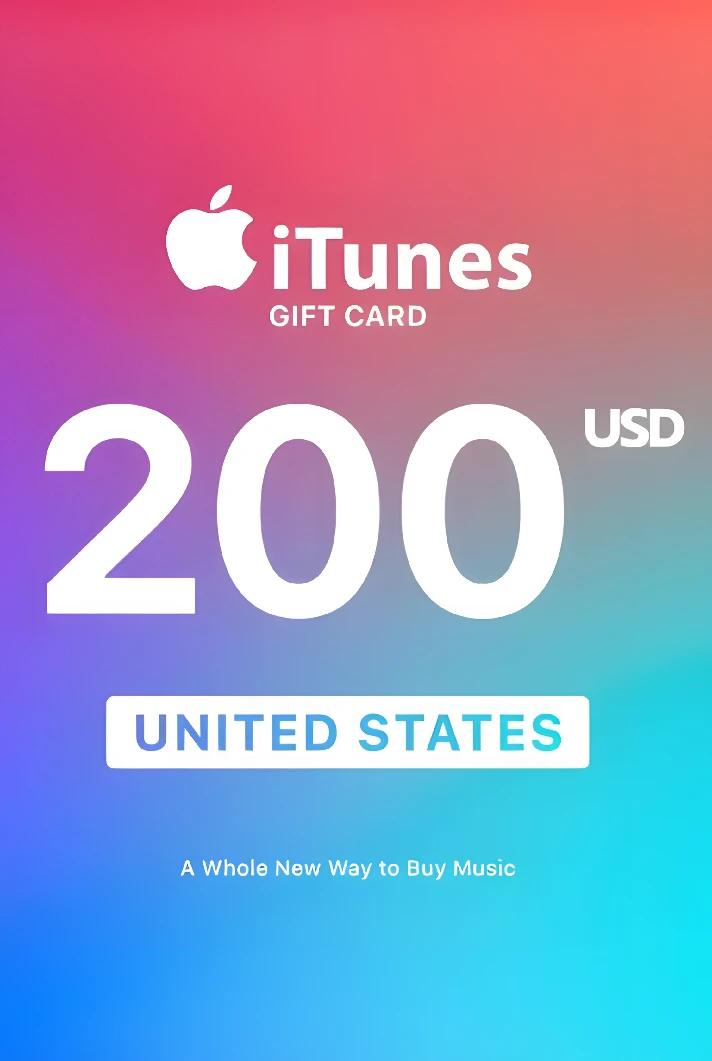 ⚡Apple iTunes Gift Card - 200$ 🇺🇸 ✅Cheaper🔥No Fees