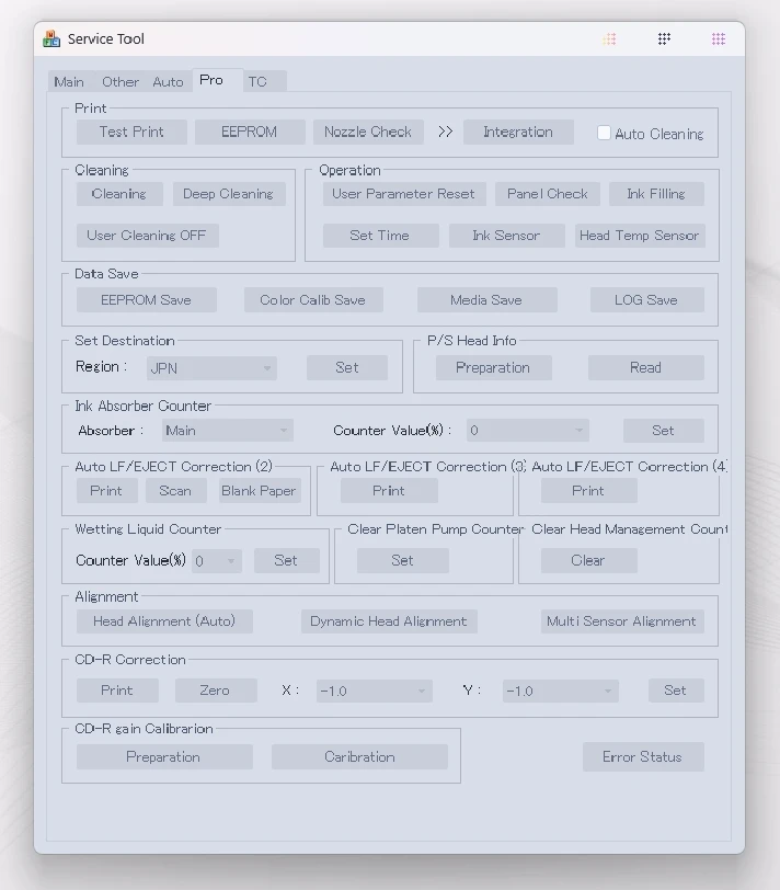 Canon Service Tool V.6311