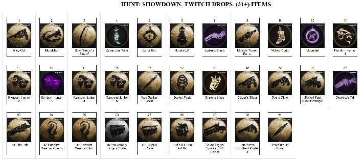 🔥HUNT: SHOWDOWN✦TWITCH DROPS✦SKINS✦5 RANDOM HUNTERS 🎁