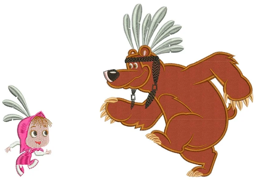 Набор из двух вышивок- Маша и Медведь