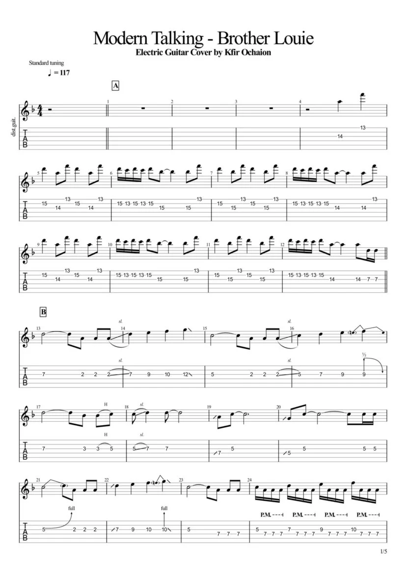 Tabs Kfir Ochaion - Modern Talking - Brother Louie