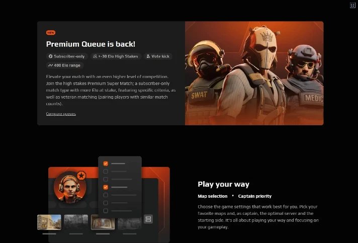 ✨CS 2 GO FACEIT PLUS✦PREMIUM SUBSCRIBTION ESEA ✅ 0% FEE