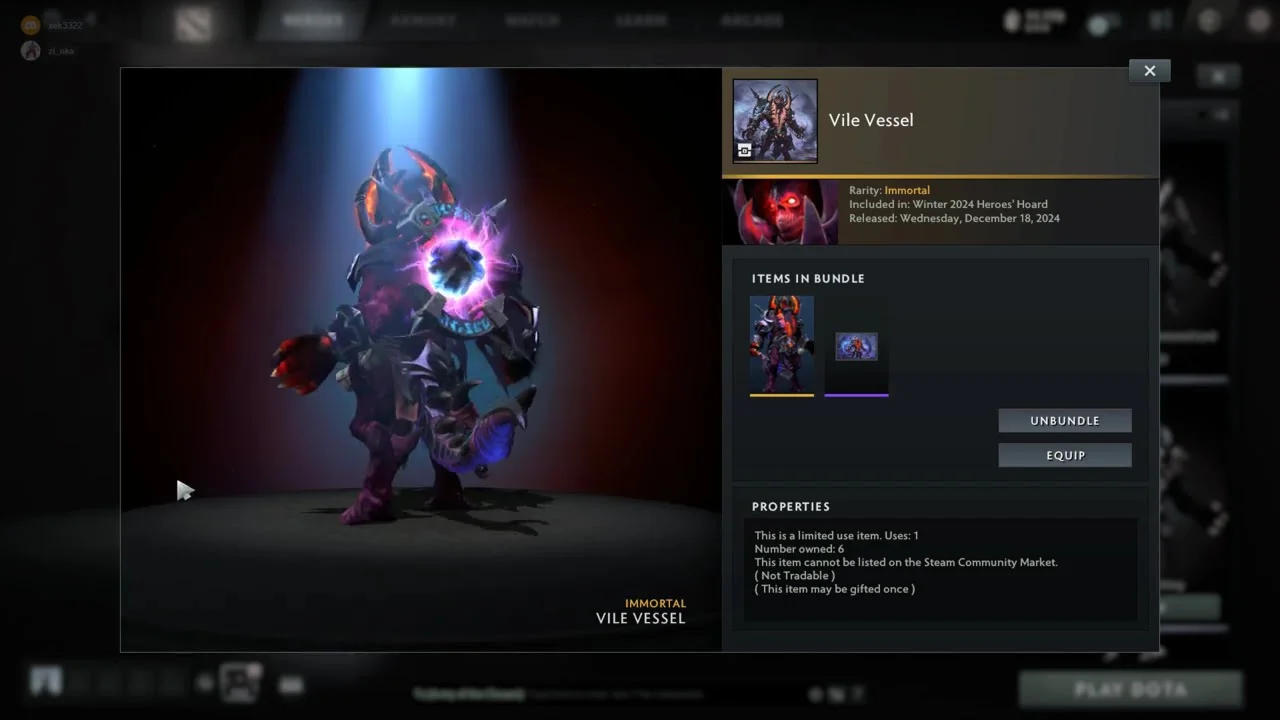 Vile VesselWinter 2024 Heroes' Hoard