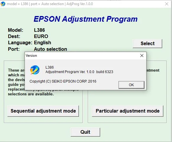Epson L386 Adjustment Program