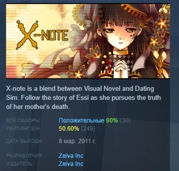 X-note  STEAM KEY REGION FREE GLOBAL+РОССИЯ
