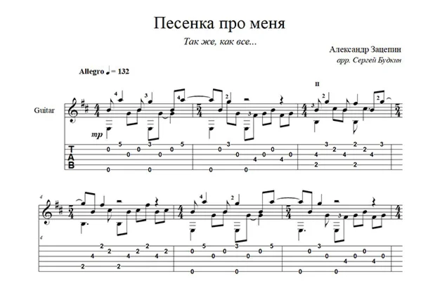 A Song About Me (Just Like Everyone Else) Guitar Notes