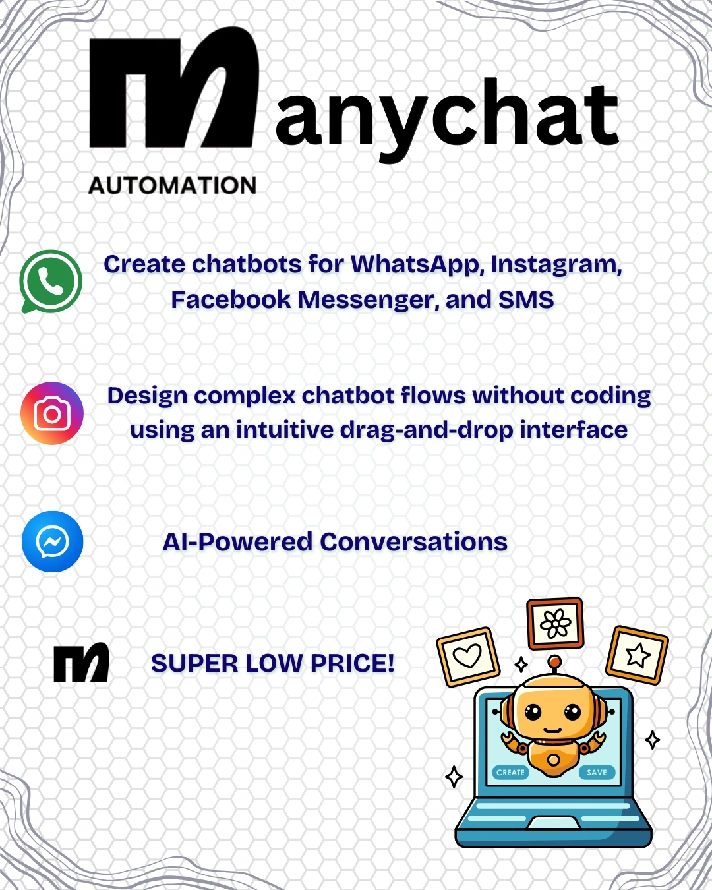 💬 MANYCHAT PREMIUM ⚡ 1 OR 12 MONTHS TO YOUR ACCOUNT🚀