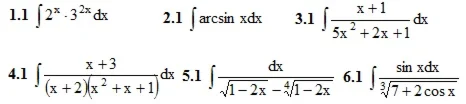IDZ Ryabushko Option 1 KR "Indefinite integrals"