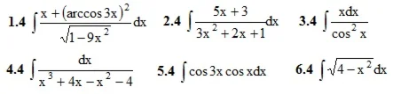 IDZ Ryabushko Option 4 KR "Indefinite integrals"