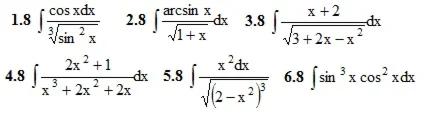 IDZ Ryabushko Option 8 KR "Indefinite integrals"