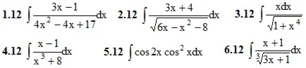 IDZ Ryabushko Option 12 KR "Indefinite integrals"