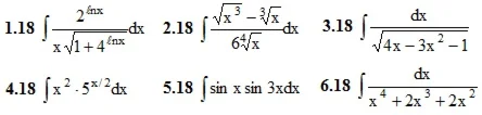 IDZ Ryabushko Option 18 KR "Indefinite integrals"