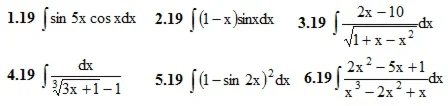 IDZ Ryabushko Option 19 KR "Indefinite integrals"