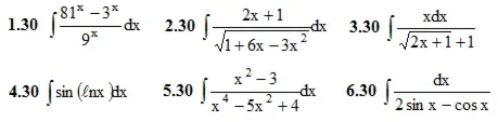 IDZ Ryabushko Option 30 KR "Indefinite integrals"