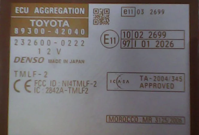 89300-42040 Toyota RAV 4 2008 IMMO 93c86