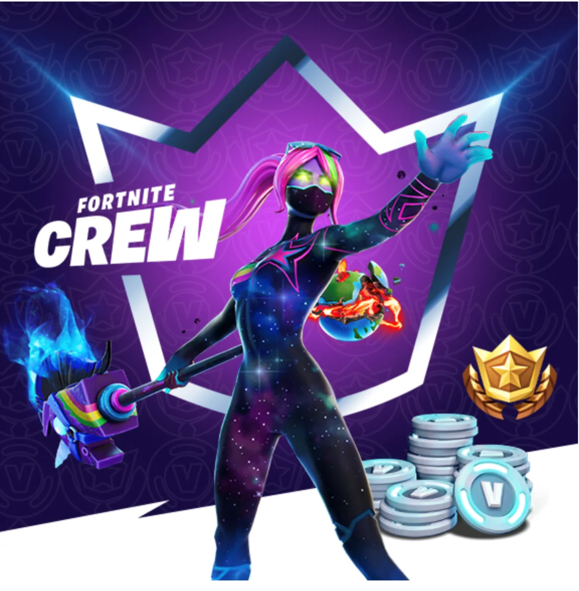 ⭐FORTNITE CREW | БП + 1000 В-Баксов | Epic | PS | XBOX⭐