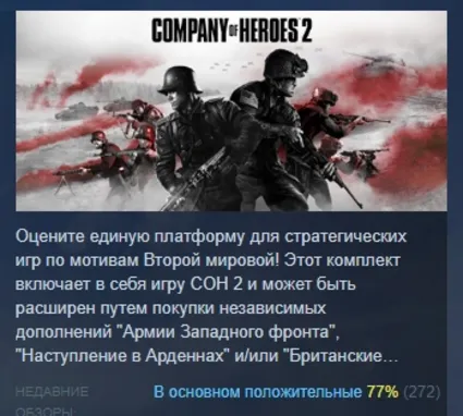 Company of Heroes 2 АВТОДОСТАВКА STEAM РОССИЯ