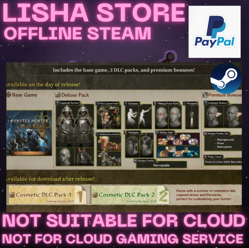 Monster Hunter Wilds Premium Deluxe Ed Стим на 90 дней