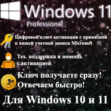 Windows 10/11 Pro (Ключ, Привязка к учетной записи)