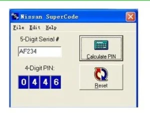 Калькулятор ПИН Кодов для иммо Ниссан