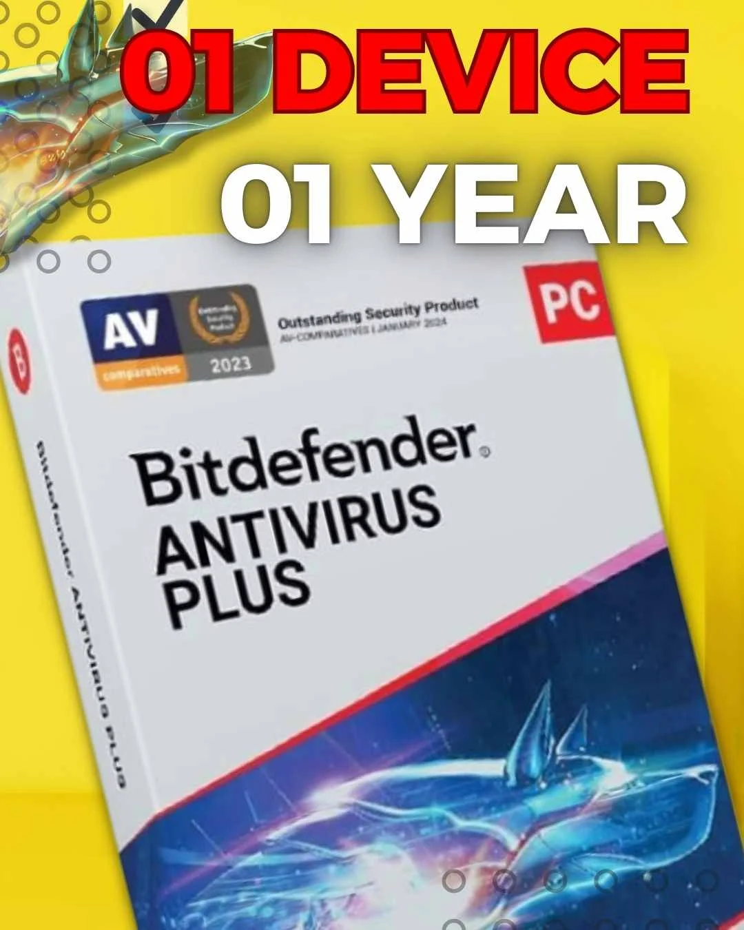 BitDefender Antivirus Plus 1 ПК, ключ на 1 год