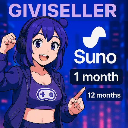 SUNO AI PRO PREMIER 1/12 МЕСЯЦЕВ ПРОДЛЕНИЕ