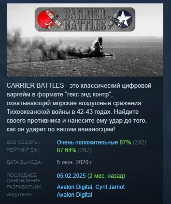 Carrier Battles 4 Guadalcanal  STEAM GIFT РОССИЯ