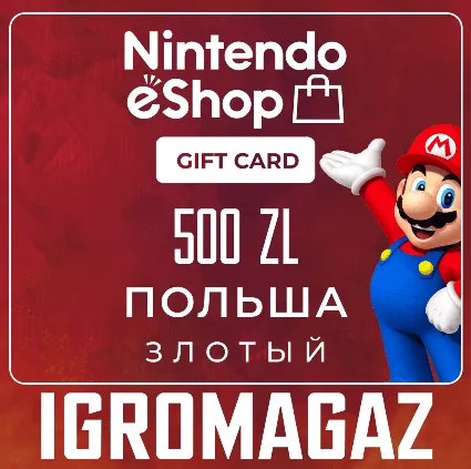 Карта Nintendo eShop 500zł PLN (Злотых) 🔵 Польша