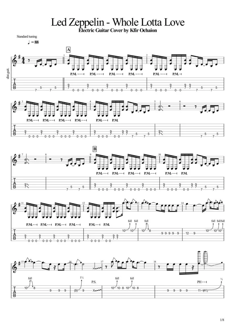 Tabs Kfir Ochaion - Led Zeppelin - Whole Lotta Love