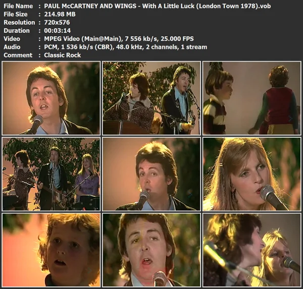 PAUL McCARTNEY AND WINGS - With A Little Luck