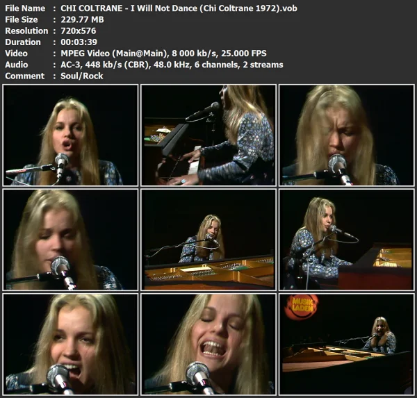 CHI COLTRANE - I Will Not Dance