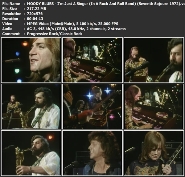 MOODY BLUES - I'm Just A Singer (In A Rock And Roll Ban