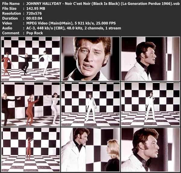 JOHNNY HALLYDAY - Noir C'est Noir (Black Is Black)