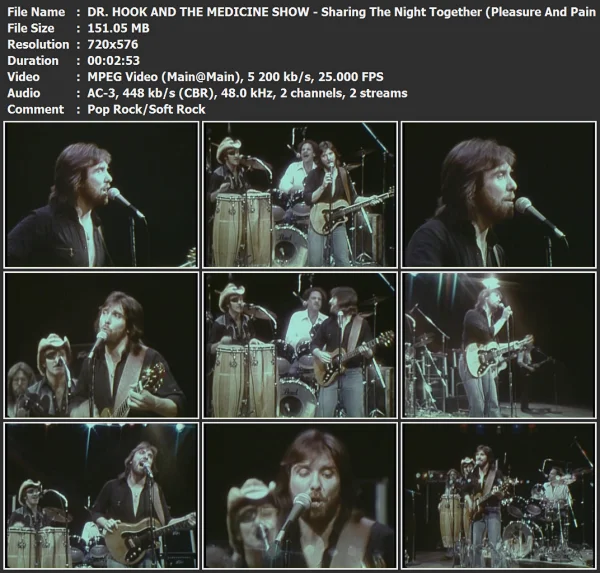 DR. HOOK AND THE MEDICINE SHOW - Sharing The Night Toge