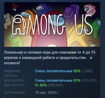 Among Us АВТОДОСТАВКА STEAM РОССИЯ