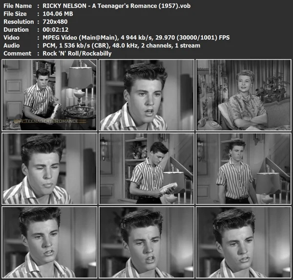 RICKY NELSON - A Teenager's Romance