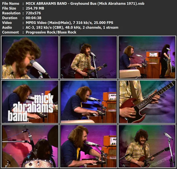 MICK ABRAHAMS BAND - Greyhound Bus